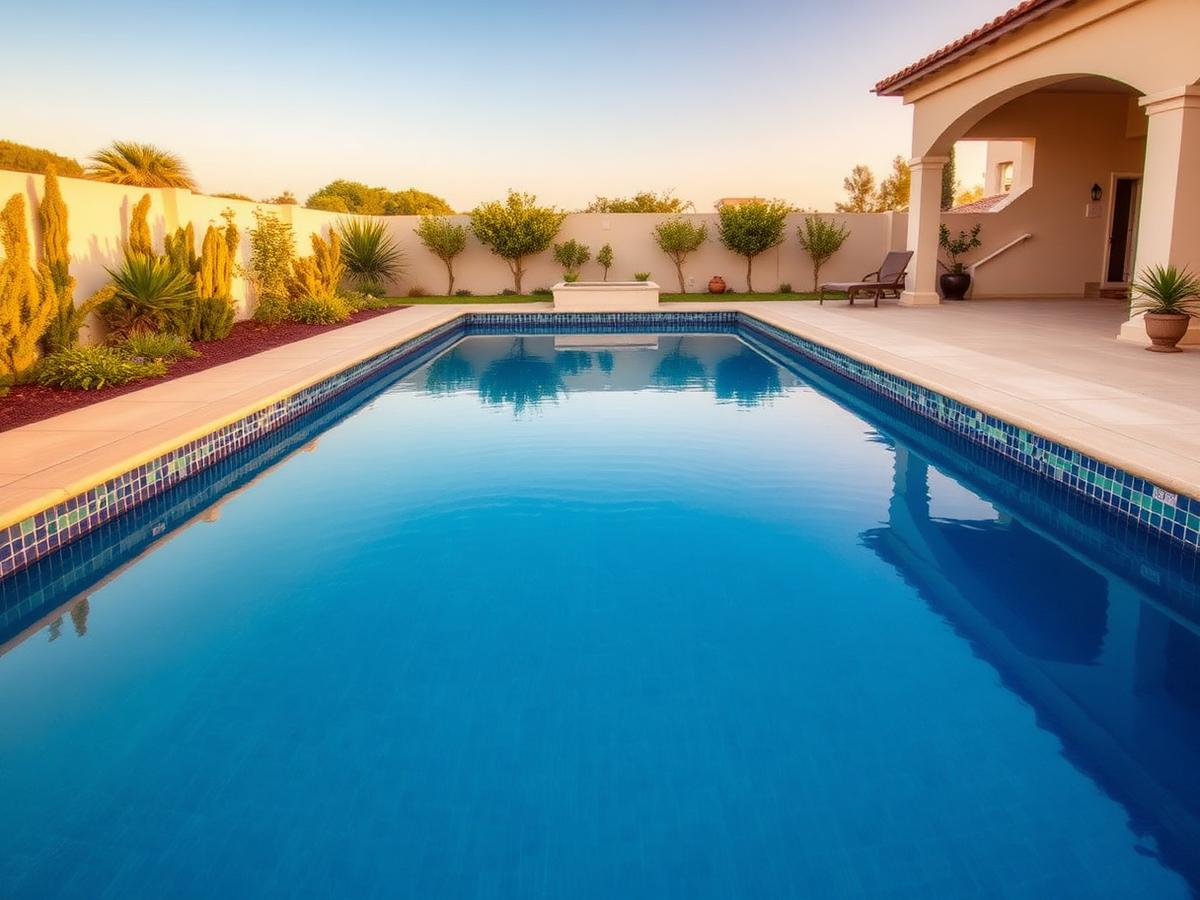 Piscine finie avec membrane PVC armé bleu marine